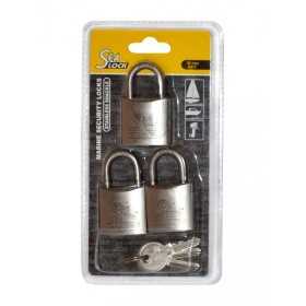Set 3 SeaLock Arch padlocks 30 mm Shackle H.17mm 3 keys N60443503806