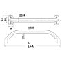 Corrimano in acciaio inox Tubo ovalizzato 305mm Sezione 19x25mm N60940603987-0%