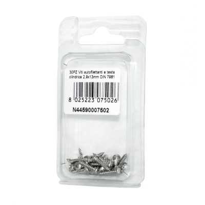 Viti autofilettanti a testa cilindrica DIN7981 Inox A2 2,9x13mm 30pz N44590007502