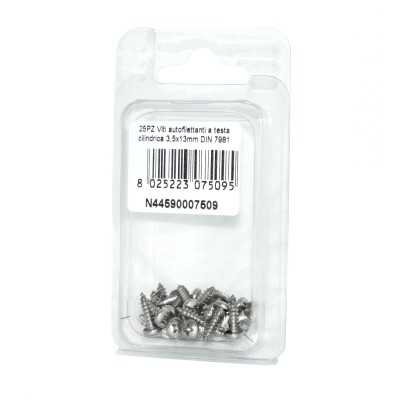 Viti autofilettanti a testa cilindrica DIN7981 Inox A2 3,5x13mm 25pz N44590007509