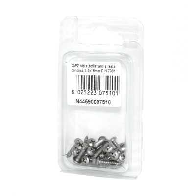 Viti autofilettanti a testa cilindrica DIN7981 Inox A2 3,5x16mm 20pz N44590007510