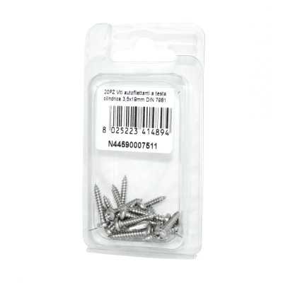 Viti autofilettanti a testa cilindrica DIN7981 Inox A2 3,5x19mm 20pz N44590007511