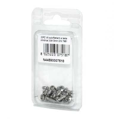 Viti autofilettanti a testa cilindrica DIN7981 Inox A2 3,9x13mm 20pz N44590007518