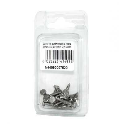 Viti autofilettanti a testa cilindrica DIN7981 Inox A2 3,9x19mm 20pz N44590007520