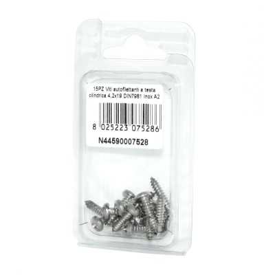 Viti autofilettanti a testa cilindrica DIN7981 Inox A2 4,2x19mm 15pz N44590007528