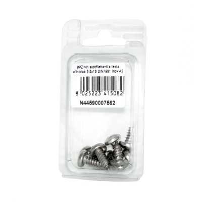 Viti autofilettanti a testa cilindrica DIN7981 Inox A2 6,3x16mm 8pz N44590007562