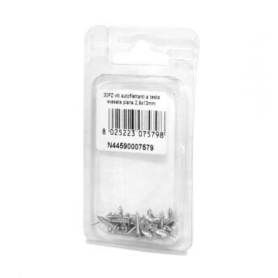 Viti autofilettanti a testa svasata piana DIN7982 Inox A2 2,9x13mm 30pz N44590007579