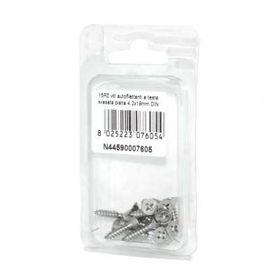 Viti autofilettanti a testa svasata piana DIN7982 Inox A2 4,2x19mm 15pz N44590007605