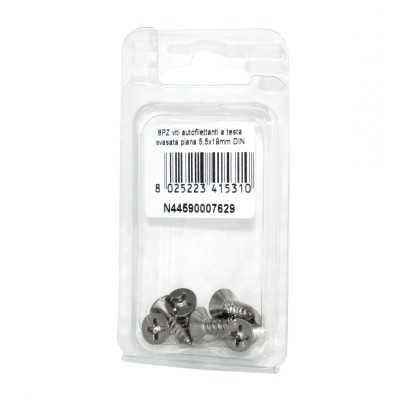 Viti autofilettanti a testa svasata piana DIN7982 Inox A2 5,5x19mm 8pz N44590007629