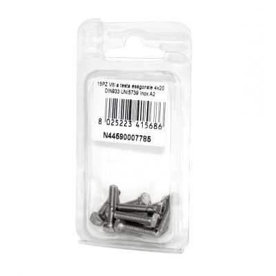DIN993 St. Steel A2 Flat Hex Head Screws 4x20mm 15pcs N44590007785