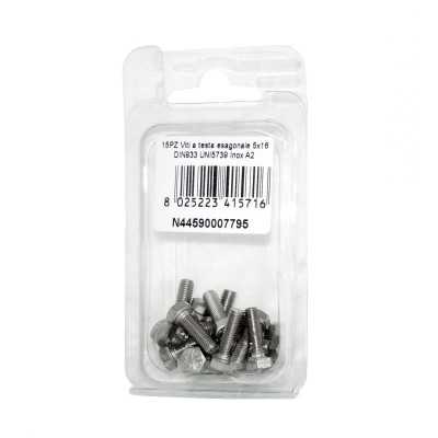 DIN993 St. Steel A2 Flat Hex Head Screws 5x16mm 15pcs N44590007795