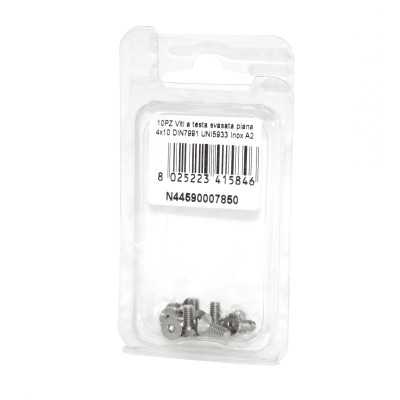 DIN7991 St. Steel A2 Flat Countersunk Head Allen Screws 4x10mm 10pcs N44590007850