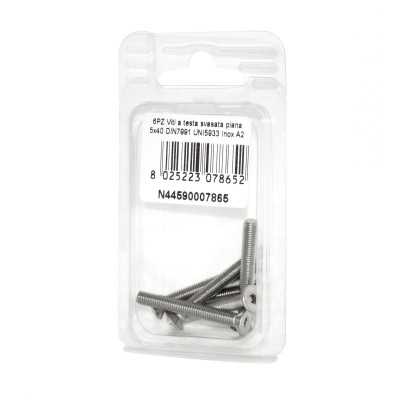 DIN7991 St. Steel A2 Flat Countersunk Head Allen Screws 5x40mm 6pcs N44590007865
