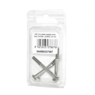 Viti a Brugola DIN7991 UNI5933 Inox A2 a testa svasata piana 5x50mm 4pz N44590007867