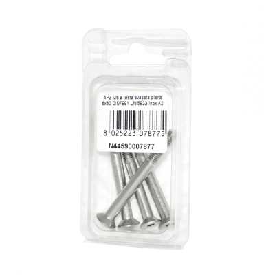 Viti a Brugola DIN7991 UNI5933 Inox A2 a testa svasata piana 6x60mm 4pz N44590007877