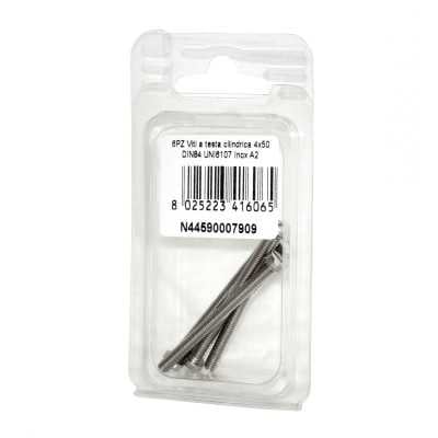 A2 DIN 84 UNI 6107 Stainless steel Cylindrical Head Screws 4x50mm 6pcs N44590007909