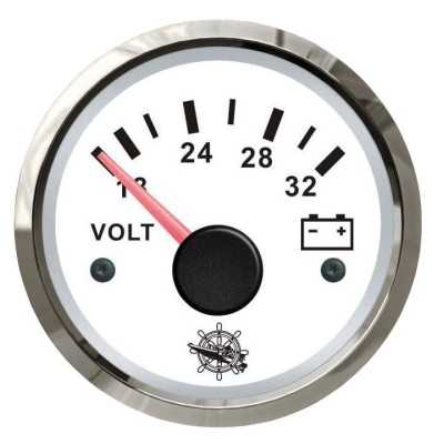 Osculati 24V Voltmeter Scale 18/32V White Dial Glossy Bezel OS2732215