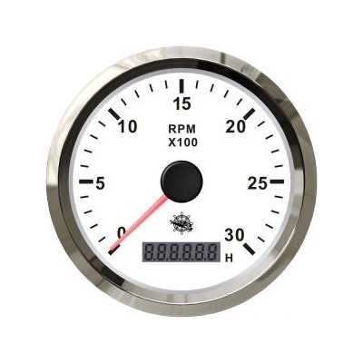 Osculati Contagiri Elettronico Universale con Contatore 0-3000RPM 12/24V Quadrante Bianco OS2732701-18%