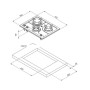 Polished Stainless Steel Burny 3 Flush-in Gas Stove 3 Burners 470x360mm MT1504553