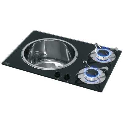 Chrystal PV1360 Stove with Sink 600x420mm Left Sink 2 Burner MT1506622