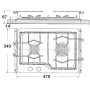 Techimpex hob unit 2 burners OS5010052