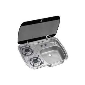 DOMETIC SMEV Piano cottura in inox 2 Fuochi Vasca Destra 600x445x146mm OS5080341-33%