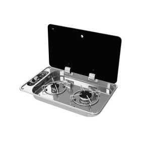 Can Piano di cottura in inox 2 Fuochi 530x340mm OS5080602-28%