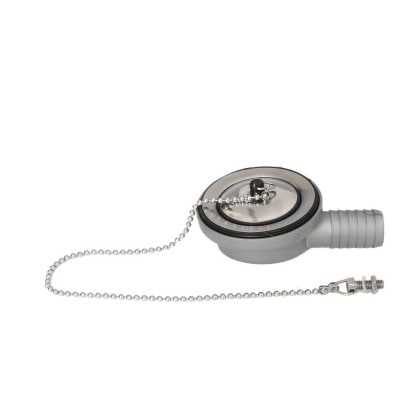 Piletta scarico orizzontale inclinato 5° tappo con catena Ø60mm OS5018501-0%