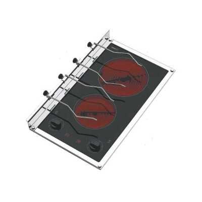 Piano cottura in vetroceramica 2 fuochi 220V Linosa 1200+1700W Techimpex MT1505860-20%