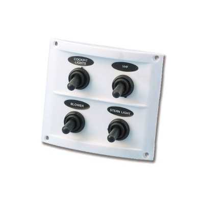 Pannello elettrico ABS Bianco 4x10A Interruttori 4 Fusibili 100xh90mm MT2102644-10%