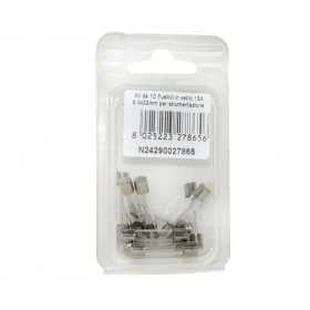 Kit 10 Fusibili in vetro 15A 6.3x32mm per strumentazione N24290027865-0%
