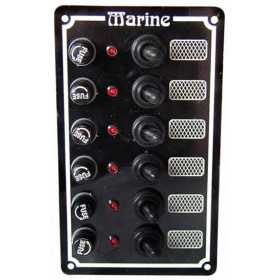 Pannello in alluminio 6x10A Interruttori 6 Fusibili 6LED 100xh170mm N50423727722-20%