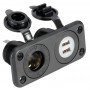 Lighter socket + double USB black 12/24V Input 5V USB Output N50523027251