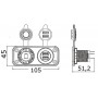 Lighter socket + double USB black 12/24V Input 5V USB Output N50523027251