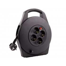 Electric Extension Spool with Cable Retractable 10m 3x1.5mm H05VV-F 4 Sockets N50523521100