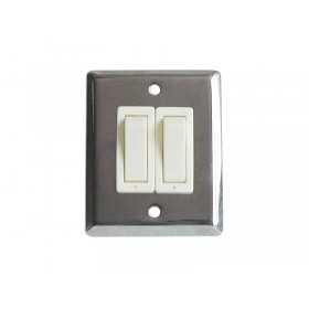 64x51mm Stainless steel electrical panel with 2 switches N51323727163