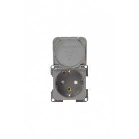 Schuko bipolar electrical socket Dark Grey OS1465302