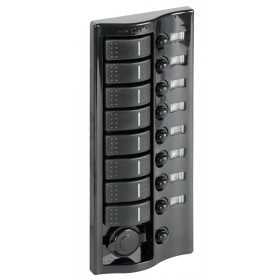 Control panel 9 flush rocker switches polished graphite OS1484309