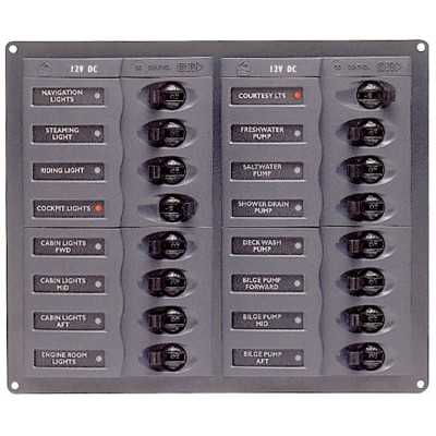 BEP Marine 904MN 12V DC Switch panel with 16 gangs 200x239x65mm UF63129L