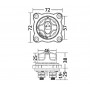 Semi-recessed battery switch ON-OFF-OUT Flange 72x72mm 10mm Pins OS1438525