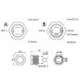 FLAT stainless steel switch ON-OFF 12V 20A Red LED OS1421502
