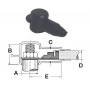 Insulating cap 20mm Black for battery cables up to 16mm OS1498702
