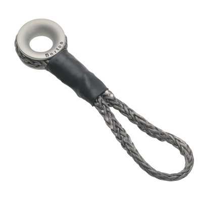 Anello di rinvio in alluminio anodizzato di colore grigio con treccia in Dyneema 22mm FNI7860461-30%