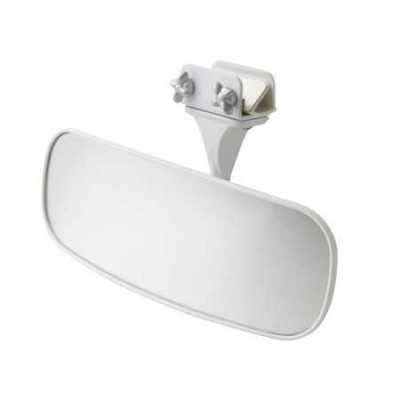 White lacquered alloy panoramic dashboard or windshield rear-view mirror 260x100mm MT3016006