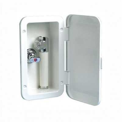 Deck shower with Mizar push-button shower head and mixer 4mt OS1523902