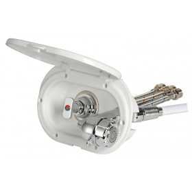 Oval deck shower with mixer and Desy shower head Hose 4m White OS1524021