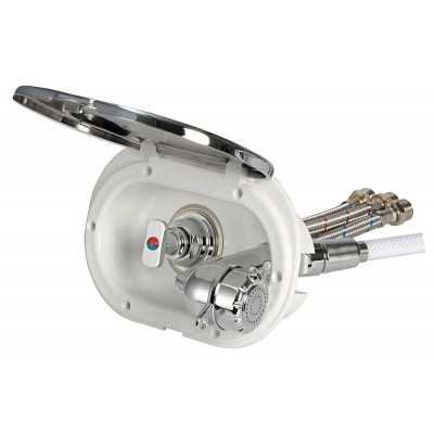 Oval deck shower with mixer and Desy shower head Hose 4m Chromed OS1524034