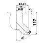 Scarico da pozzetto 45° con non-ritorno 92x40mm OS1711801-0%