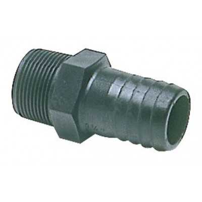 Portagomma maschio 30mm in policarbonato nero Filetto 1 pollice OS1720642-0%