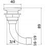 Full Flush chromed brass fuel vent 90° Hose adaptor 16mm OS2027416